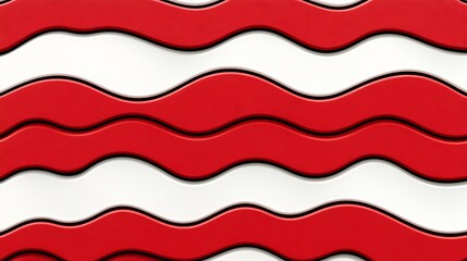 Fototapeta premium Red and White Wavy Abstract Digital Illustration AI Generated
