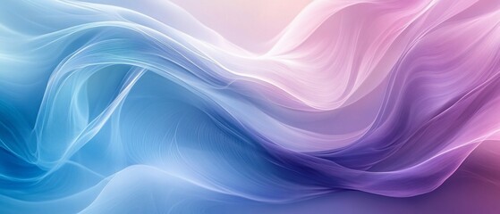Obraz premium Abstract wavy pattern with flowing blue, white, pink gradients for artistic use