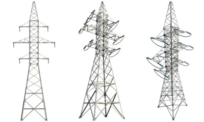 High voltage transmission line tower У110-4+5 isolate cutout transparent background
