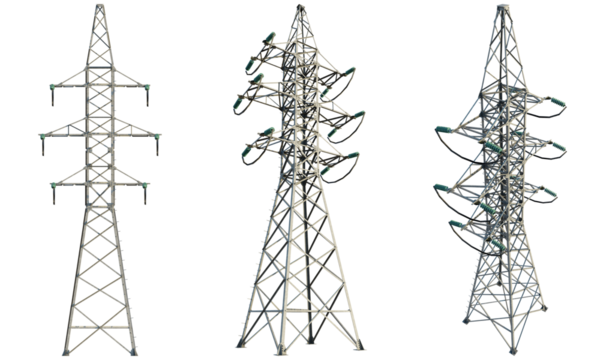High voltage transmission line tower У110-4 isolate cutout transparent background