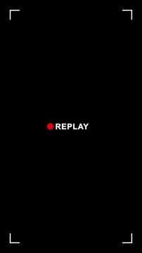 Vertical animated frames replay video with borders, templates for mobile video editing with black background overlay