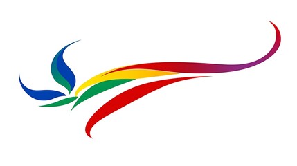 Obraz premium Rainbow Swirl Design: Vibrant Vector Illustration AI Generated