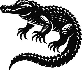 Crocodile alligator silhouette vector isolated on  a white background