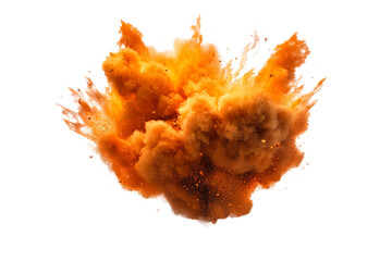 Explosive orange cloud disrupts clear sky