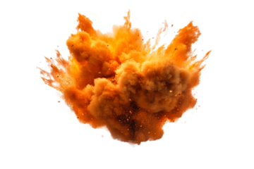 Explosive orange cloud disrupts clear sky