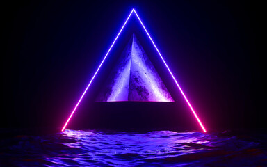 Soft 3d geometric of Light Embracing Clear with the sea ,transparent style , 3d render