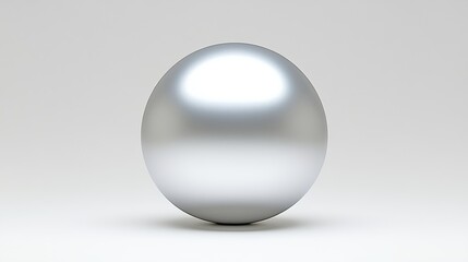 Obraz premium Metallic Chrome Sphere Orb Shining With Gray Smooth Surface and Simple Background