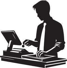 Cashier Vector Illustration