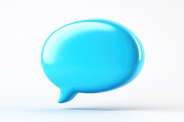 A Shiny Blue Speech Bubble Isolated On White