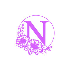 This logo creates a harmonious blend of the strength of the letter n and the softness of the flower to reflect balance