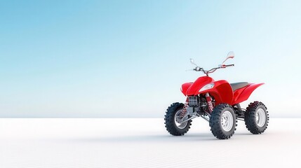 Obraz premium Sand dune quad bike with paddle tires, isolated, built for desert riding