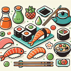 seafood, sushi, gourmet, fresh, delicious, rice, food, traditional, fish, japanese, cuisine, sashimi, maki, asian, tasty, culinary, healthy, salmon, roll, lunch, japan, seaweed, restaurant, dinner, as