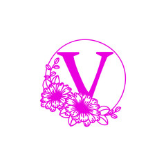 This design combines a bold structured v with a soft touch of flowers, creating a beautiful and meaningful symbol
