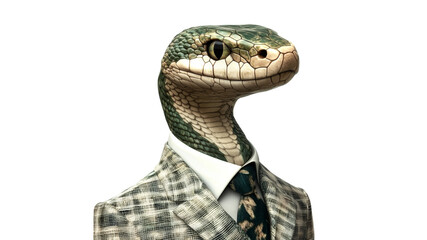 Fototapeta premium Lizard in suit poses for a portrait