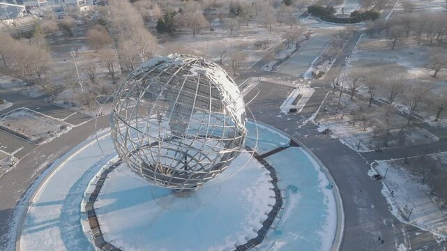 Aerial view of The Unisphere in Flushing Meadows Corona Park