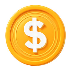 Fototapeta premium Coin With Bold Dollar Sign on a Transparent Background