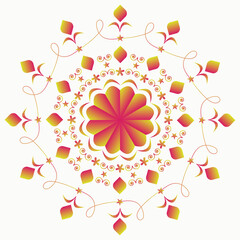 Abstract colorful ornament and floral mandala design 