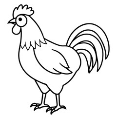 Modern Rooster Outline