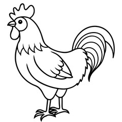 Modern Rooster Outline