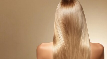 Fototapeta premium Smooth and Shiny Blonde Hair on a Beautiful Background