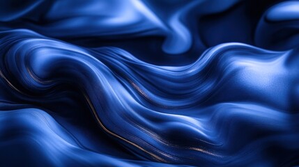 Obraz premium Abstract fluid, dark blue, gold lines, flowing texture background