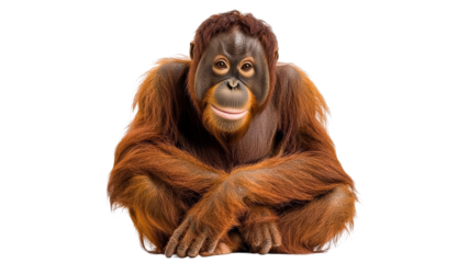 Orangutan relaxing indoors during daytime