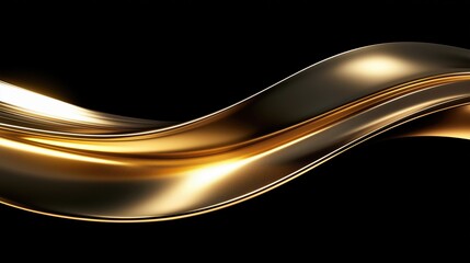 luxurious abstract background with a fluid gold and black metallic wave