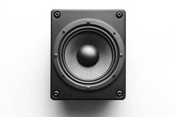 Black Square Speaker Audio Device Close Up View