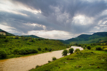 Dramatic clouds form over a creek in Yunnan province, China