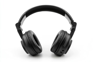 Fototapeta premium Black over ear headphones isolated on white background