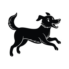 black cute dog silhouette
