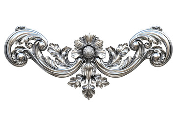 Floral silver decorative ornament