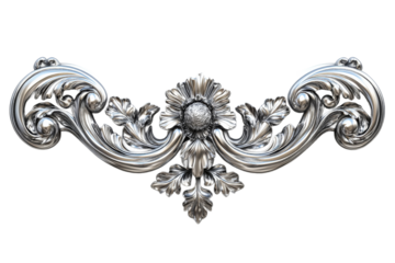Floral silver decorative ornament