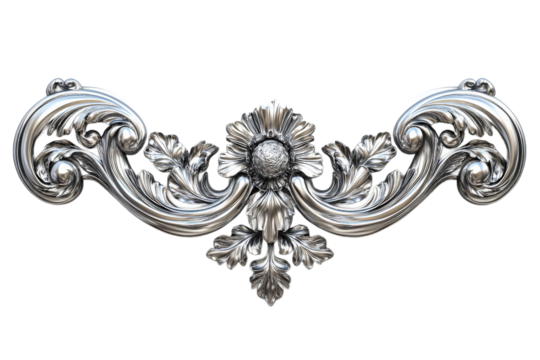 Floral silver decorative ornament