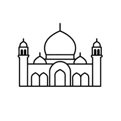 ramadan and islamic symbols minimalist mosque, crescent moon, and prayer icons