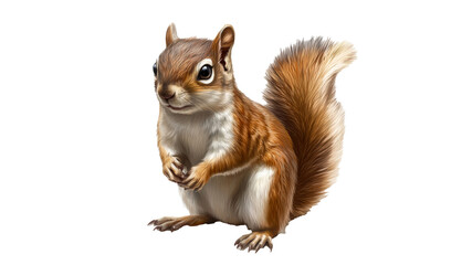 Squirrel in natural pose, detailed fur