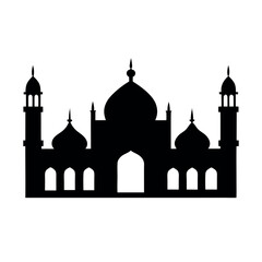 ramadan and islamic symbols minimalist mosque, crescent moon, and prayer icons