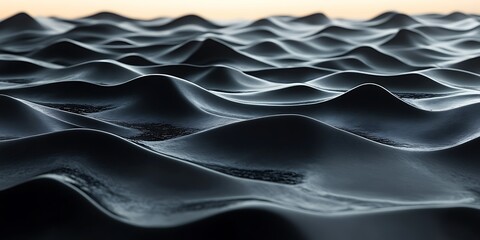 Naklejka premium Abstract wavy dark landscape