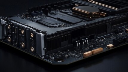 Obraz premium Cutting-Edge Motherboard Technology: A Close-Up Look at Sophisticated PC Components
