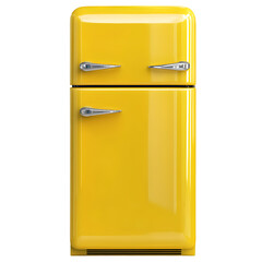 Retro Yellow Refrigerator  Vintage Kitchen Appliance  50s Style Fridge  Home Decor  Yellow