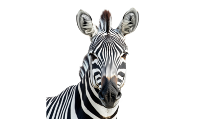 Striking close up of a zebra in natural light