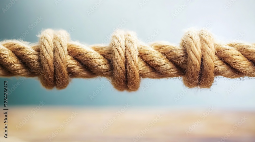 Poster Closeup view of twined natural rope showcasing the intricate texture and craftsmanship : Generative AI
