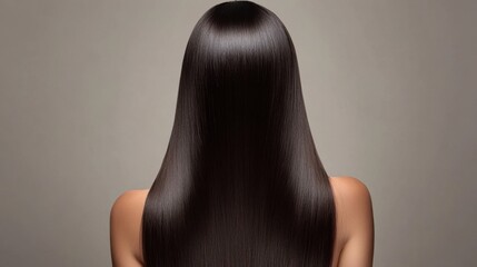 Smooth and Shiny Long Hair from Back with Soft Lighting Effect