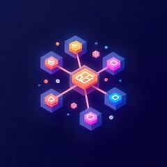 Naklejka premium Connecting api nodes in technology a visual representation of application programming interface