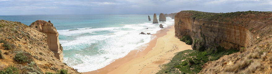 View of landscape and seascape the Twelve Apostles location is beautiful good view point at great ocean road australia