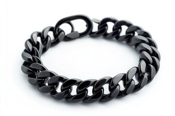 Obraz premium Black Cubic Zirconia Mens Bracelet Chain Link Design