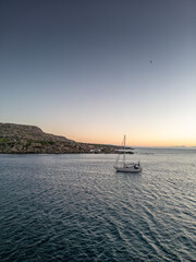  lonely boat in the sunrise  