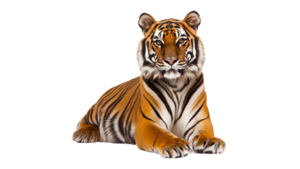 Majestic tiger resting in a serene posture