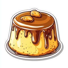 Delicious Caramel Flan with Dripping Sauce on a Plate