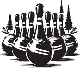 Black Color Bocce Silhouette Vector Illustration design, Solid White Background